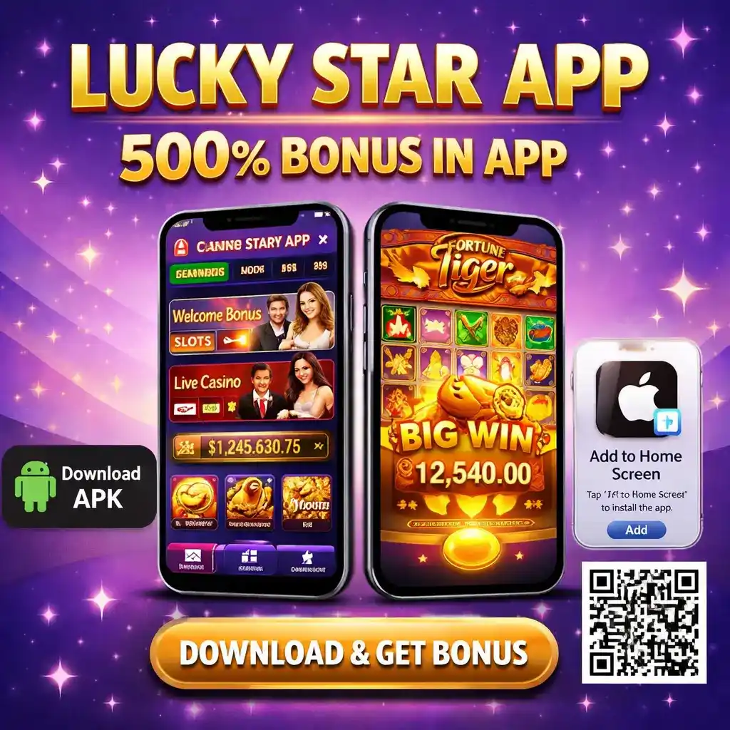 Lucky Star App - download and claim 500% bonus